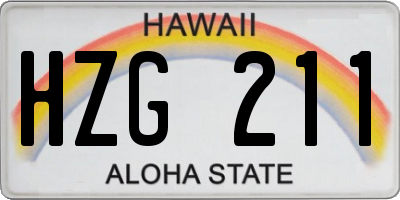 HI license plate HZG211