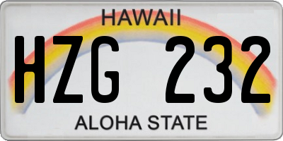 HI license plate HZG232