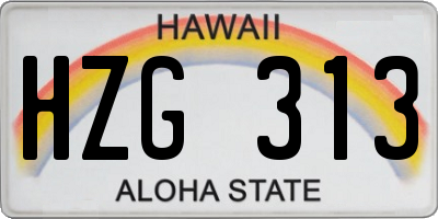 HI license plate HZG313