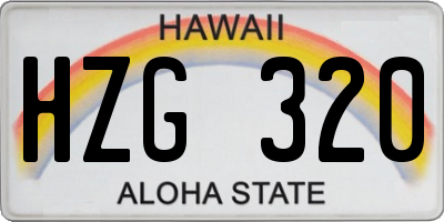 HI license plate HZG320
