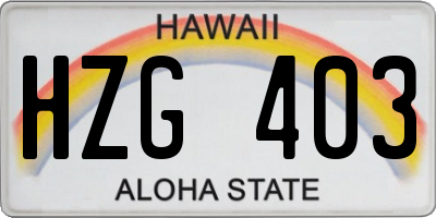 HI license plate HZG403
