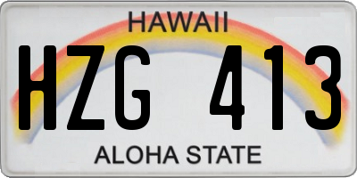 HI license plate HZG413