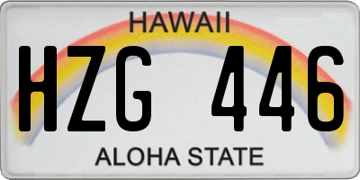 HI license plate HZG446