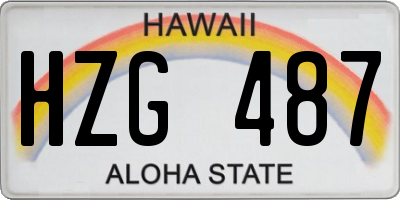 HI license plate HZG487