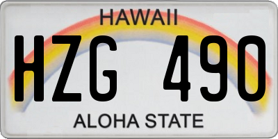 HI license plate HZG490