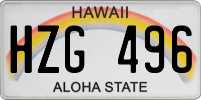 HI license plate HZG496