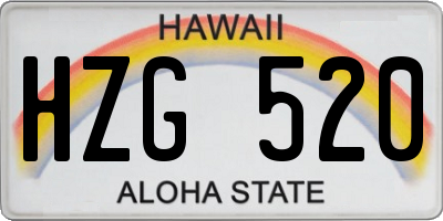 HI license plate HZG520