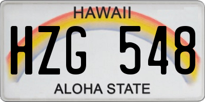 HI license plate HZG548
