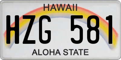 HI license plate HZG581