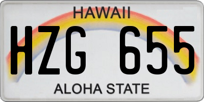 HI license plate HZG655