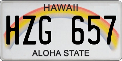 HI license plate HZG657
