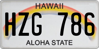 HI license plate HZG786