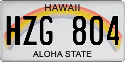 HI license plate HZG804
