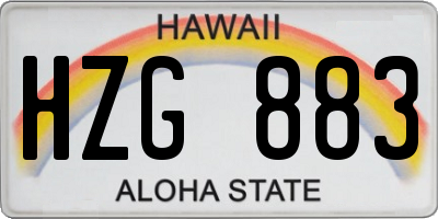 HI license plate HZG883