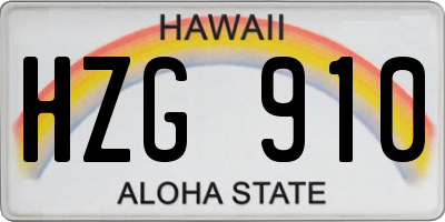 HI license plate HZG910