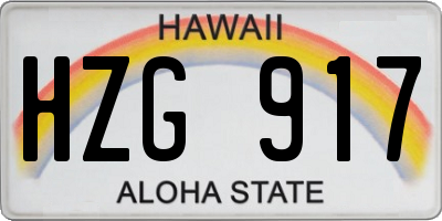 HI license plate HZG917