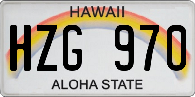 HI license plate HZG970