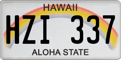 HI license plate HZI337