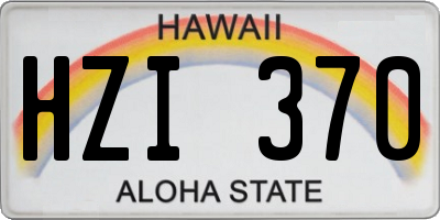 HI license plate HZI370