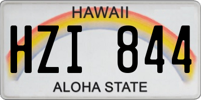 HI license plate HZI844