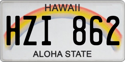 HI license plate HZI862