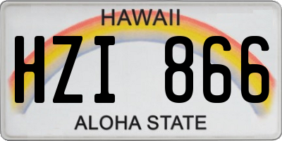 HI license plate HZI866