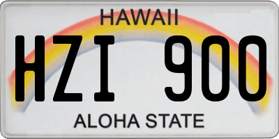 HI license plate HZI900