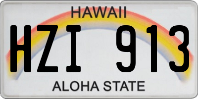 HI license plate HZI913