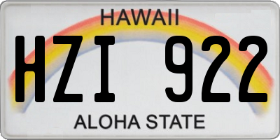 HI license plate HZI922