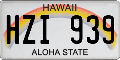 HI license plate HZI939