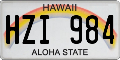 HI license plate HZI984