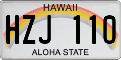 HI license plate HZJ110