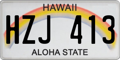 HI license plate HZJ413