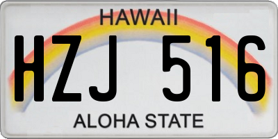 HI license plate HZJ516