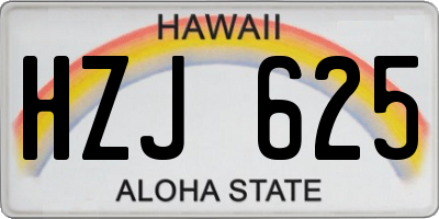HI license plate HZJ625