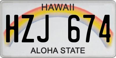 HI license plate HZJ674