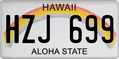 HI license plate HZJ699