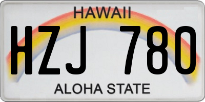 HI license plate HZJ780
