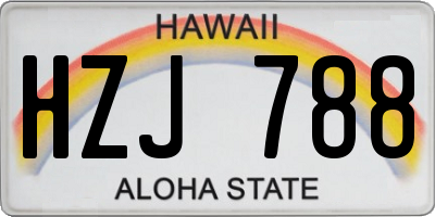HI license plate HZJ788