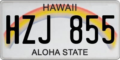 HI license plate HZJ855