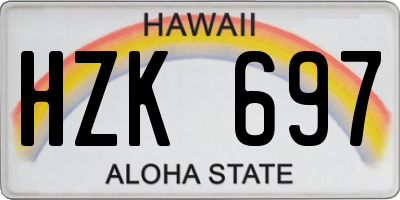 HI license plate HZK697