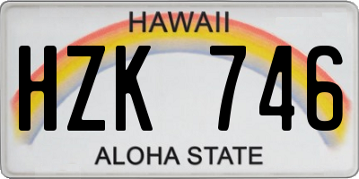 HI license plate HZK746