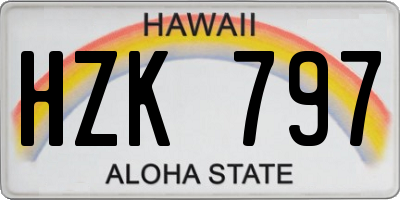 HI license plate HZK797