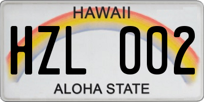 HI license plate HZL002