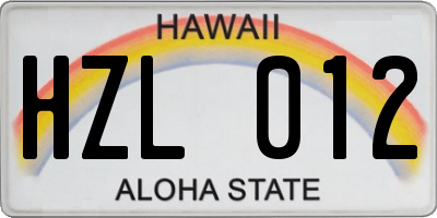 HI license plate HZL012