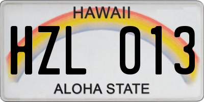 HI license plate HZL013