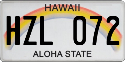 HI license plate HZL072