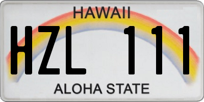 HI license plate HZL111