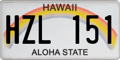 HI license plate HZL151