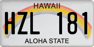 HI license plate HZL181